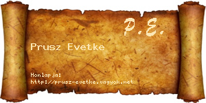 Prusz Evetke névjegykártya
